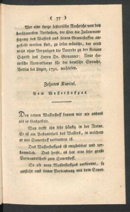 Zehntes Kapitel. Vom Wasserstoffgas.