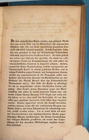 Sämmtliche Werke, Bd. 11, Abth. 1. Immanuel Kant's Briefe, Erklärungen, Fragmente aus seinem Nachlasse