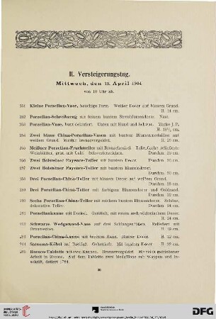 II. Versteigerungstag. Mittwoch, den 13. April 1904 (Nr. 251-500)