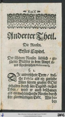 Anderter Theil. Die Roosen.