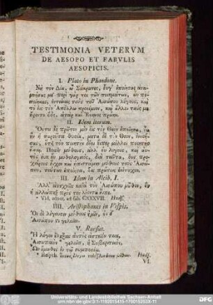 Testimonia Veterum De Aesopo Et Fabulis Aesopicis.