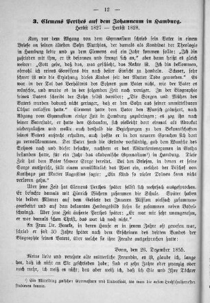 3. Clemens Perthes auf dem Johanneum in Hamburg.