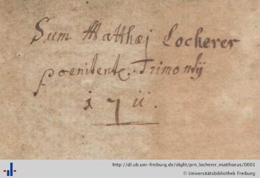 Notiz (Aus: UB Freiburg, M 2771,h).