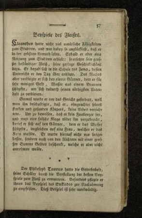 Beyspiele des Fleißes.