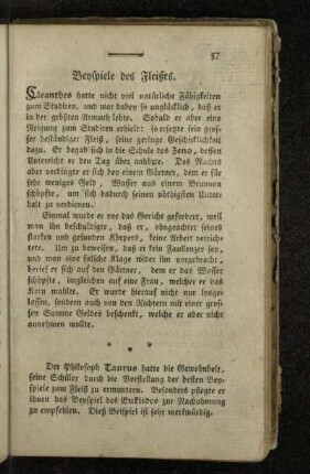 Beyspiele des Fleißes.