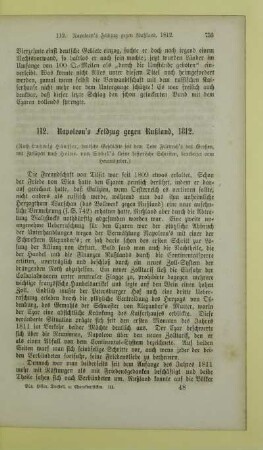 112. Napoleon's Feldzug gegen Rußland, 1812