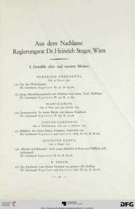 Gemälde alter und neuerer Meister (Nr. 172-202)
