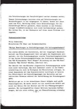 Einige Bemerkungen zu Schlußfolgerungen für die Leitungstätigkeit