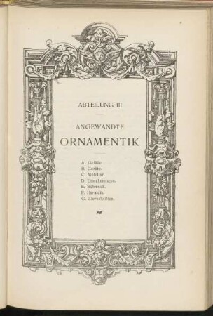 Abteilung III. Angewandte Ornamentik.