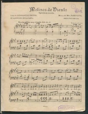N°. 2. Quinteto de la carta. : Marcha militar muy ritmada.