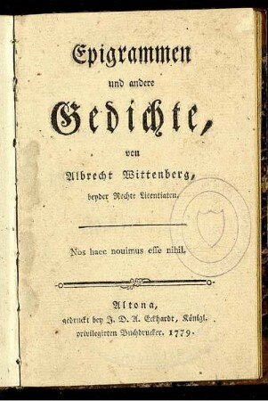 Epigrammen und andere Gedichte