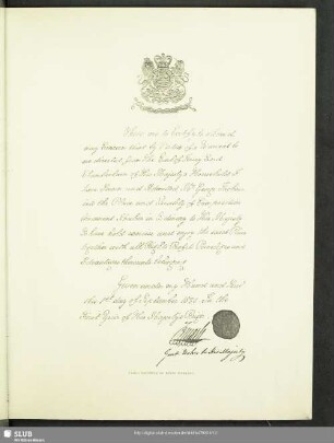 Photo Facsimile of Royal Warrant