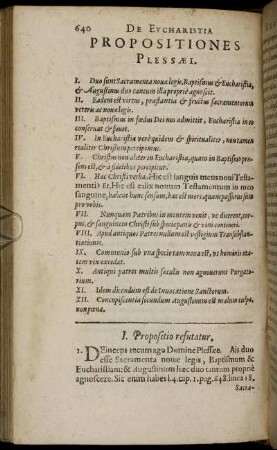 I. [ - ] XII. Propositio refutarur; Epilogus ad Lectorem.