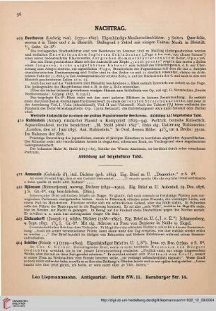 Nachtrag (Nr. 409-414)