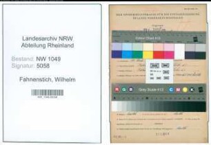 Entnazifizierung Wilhelm Fahnenstich , geb. 10.02.1916 (Polizist)