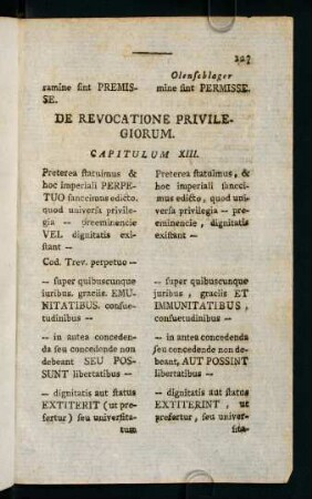 127-128, De Revocatione Privilegiorum. Capitulum XIII.