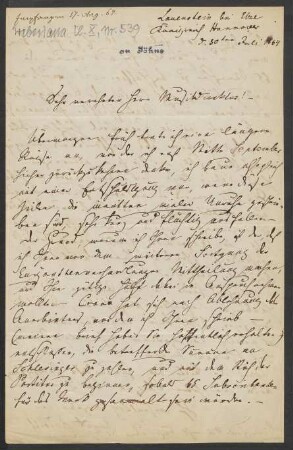Brief an Friedrich Wilhelm Jähns : 30.07.1864
