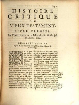 Histoire Critique Du Vieux Testament