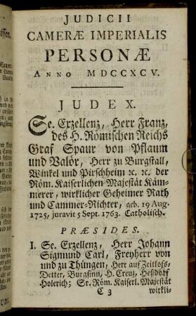 Judicii Cameræ Imperialis Personæ Anno MDCCXCV.