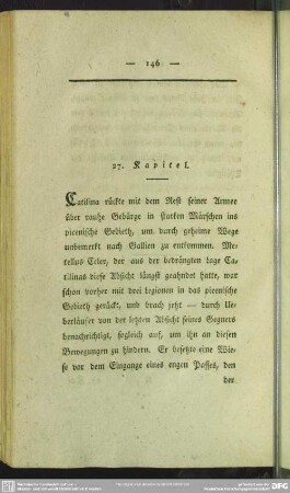 27. Kapitel. [Catilina kann einem Treffen nicht ausweichen]