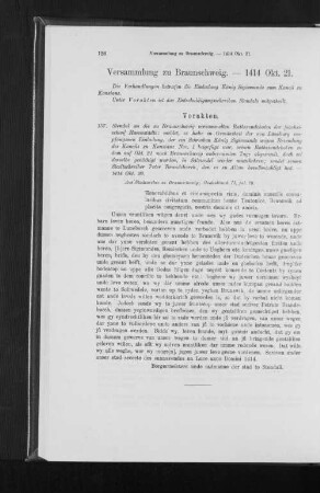 Versammlung zu Braunschweig. - 1414 Okt. 21.