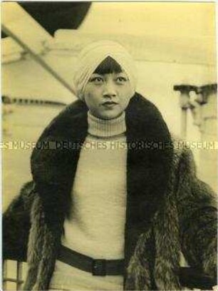 Schauspielerin Anna May Wong an Bord des Hochseepassagierdampfers "Bremen"