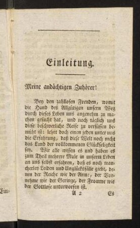 3-17, Einleitung. Meine andächtigen Zuhörer!