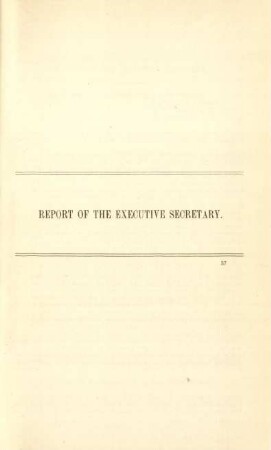 Report of the Execuitive Secretary