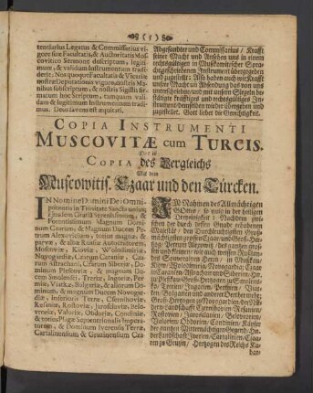 Copia Instrumenti Muscovitae cum Turcis.