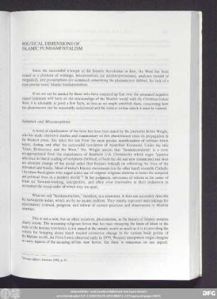Political Dimension Of Islamic Fundamentalism