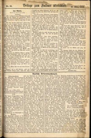 Zweite Ausgabe vom Mittwoch, den 17. März 1880.