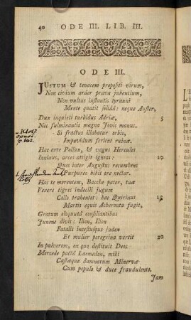 40-63, Ode III.; Remarques; Notes