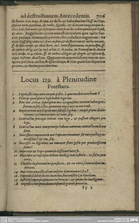 Locus 129. à Plenitudine Potestatis