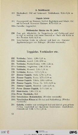 Teppiche, Verbinder etc. (Nr. 222-234)