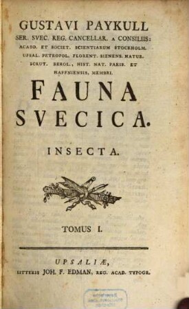 Gustavi Paykull ... Fauna Svecica : insecta. 1