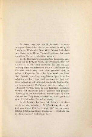 Zehn vaginale Totalexstirpationen des carcinomatösen Uterus : Inaug.-Diss. d. Univ. Jena