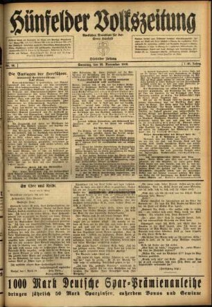 Ausgabe vom Samstag, den 22. November 1919.