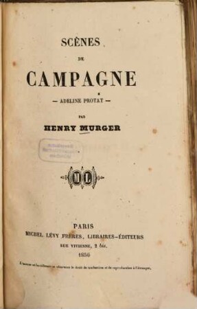 Scènes de campagne : Adeline. Protat