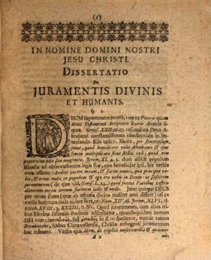 Deus Iurans Homini & Homo Iurans Deo, h.e. Disputatio Theologica De Iuramentis Divinis & Humanis