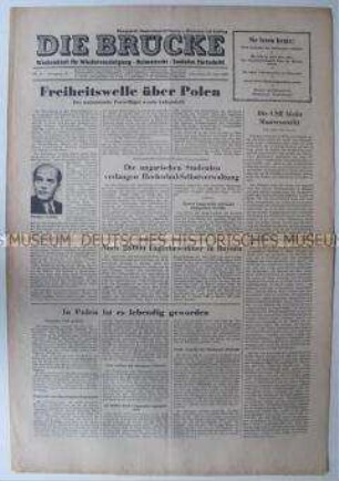 Wochenzeitung "DIE BRÜCKE" überwigend zur politischen Entwicklung in Osteuropa