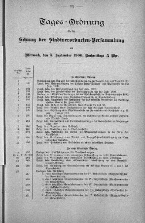 Tages-Ordnung, 05. September 1900