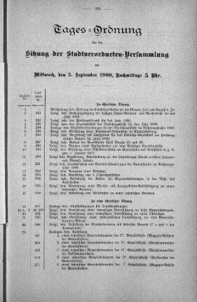 Tages-Ordnung, 05. September 1900
