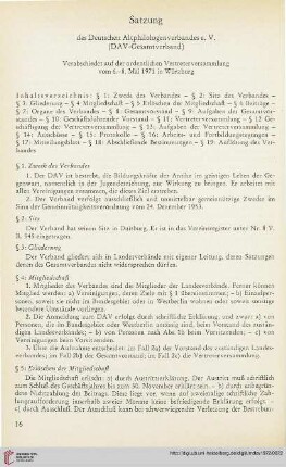 15: Satzung des Deutschen Altphilologenverbandes e. V. (DAV-Gesamtverband) : verabschiedet auf der ordentlichen Vertreterversammlung vom 6.-8. Mai 1971 in Würzburg