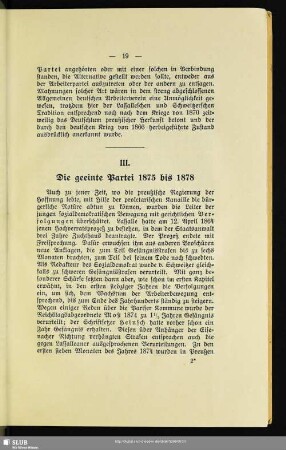 III. Die geeinte Partei 1875 bis 1878