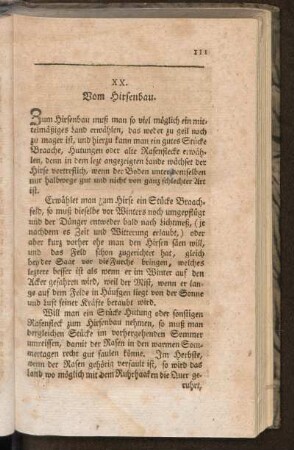 XX. Vom Hirsenbau