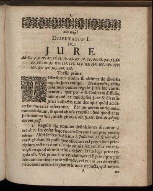 Disputatio I. De Jure.
