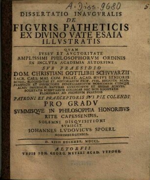 Dissertatio Inavgvralis De Figvris Patheticis Ex Divino Vate Esaia Illvstratis
