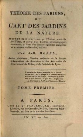 Theorie des Jardins, ou l'art des jardins de la nature, 1