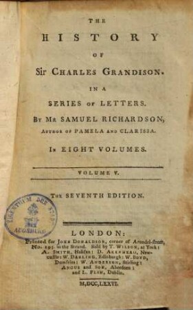 The history of Sir Charles Grandison : In a series of letters, 5