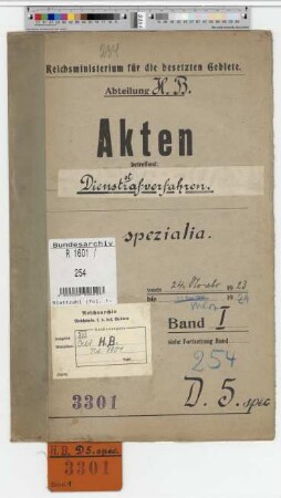 Dienststrafverfahren. Spezialia